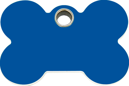 Pet Identification Tag Plastic Bone - blue