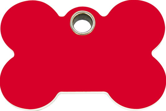 Pet Identification Tag Plastic Bone - red