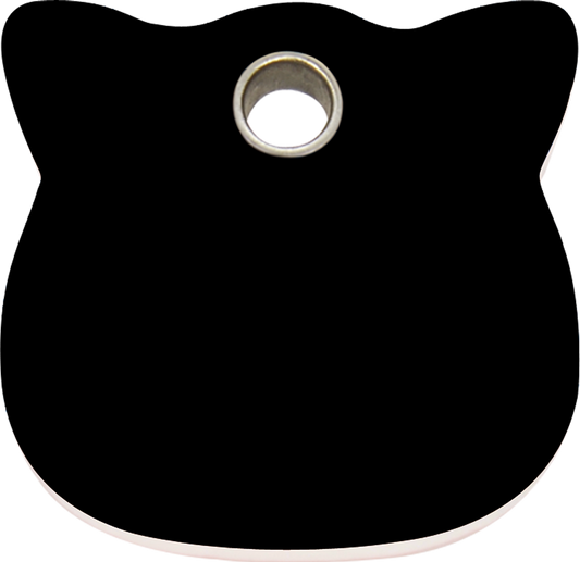 Pet Identification Tag Plastic | Cat Head - black