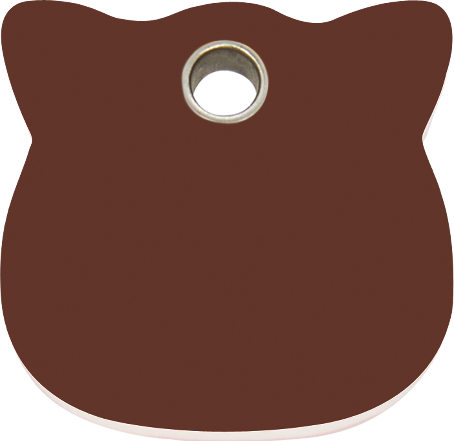 Pet Identification Tag Plastic | Cat Head - brown