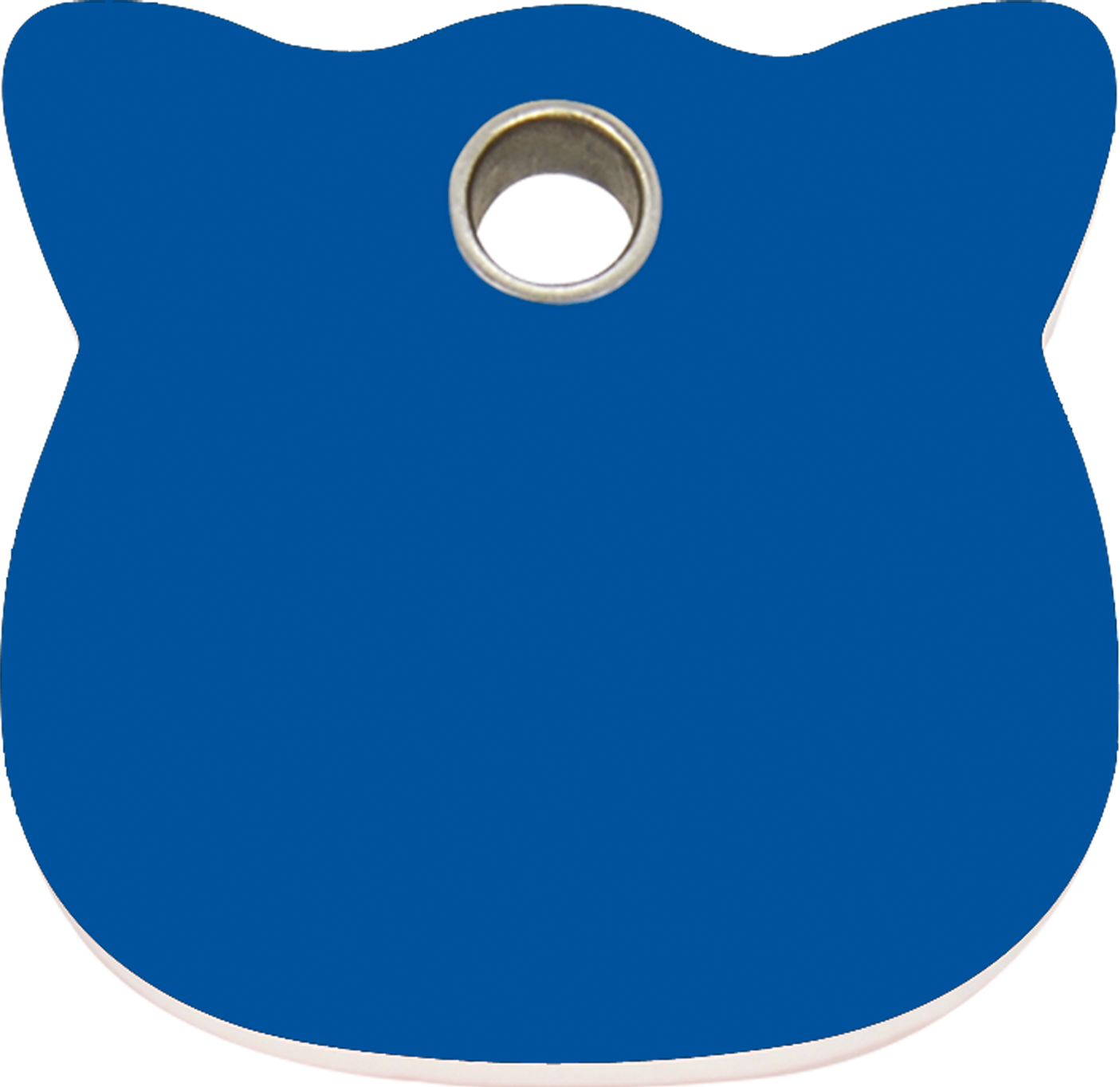 Pet Identification Tag Plastic | Cat Head - blue