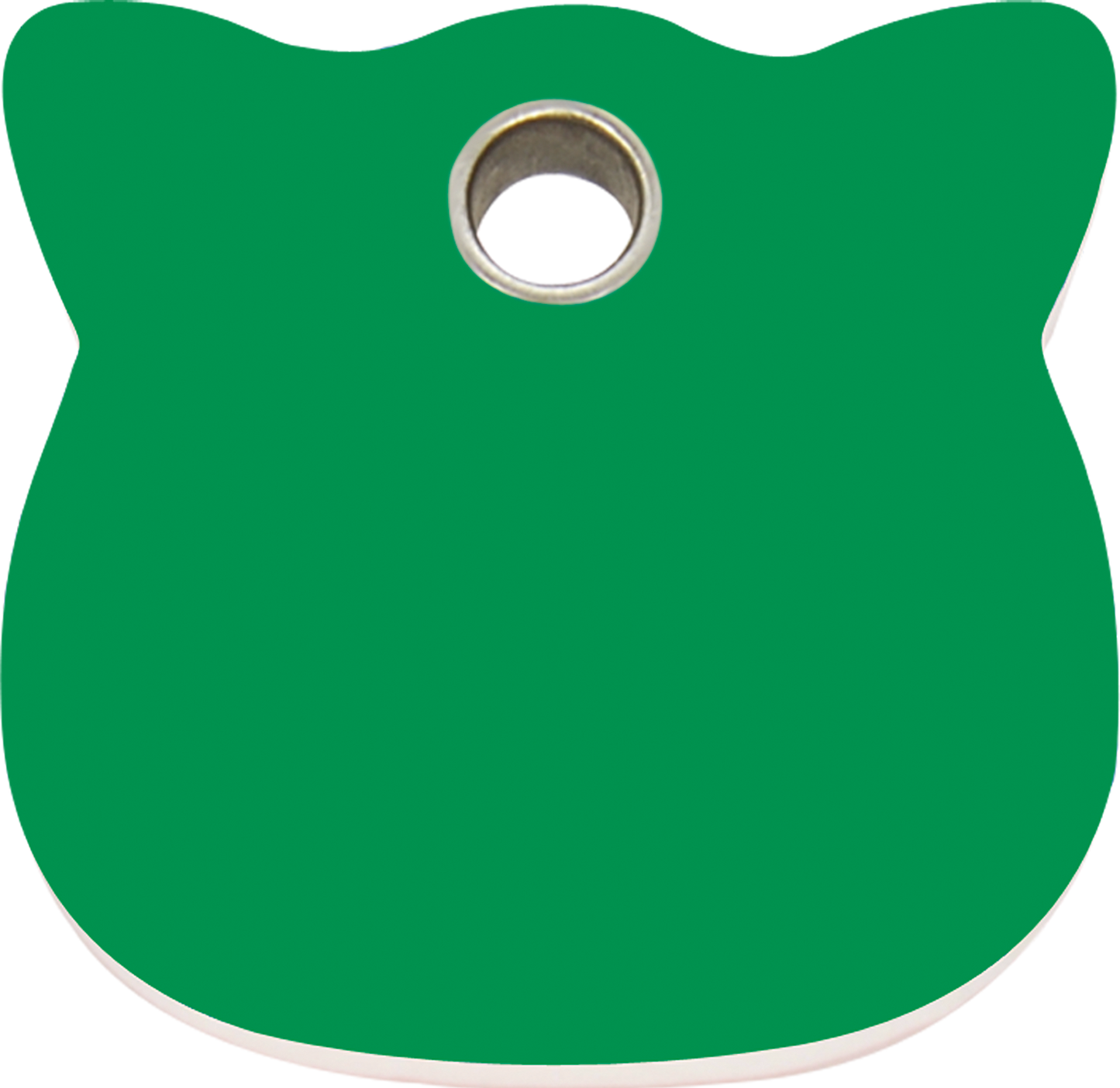Pet Identification Tag Plastic | Cat Head - green