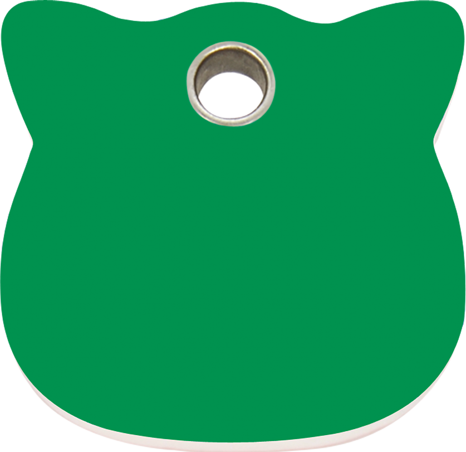 Pet Identification Tag Plastic | Cat Head - green