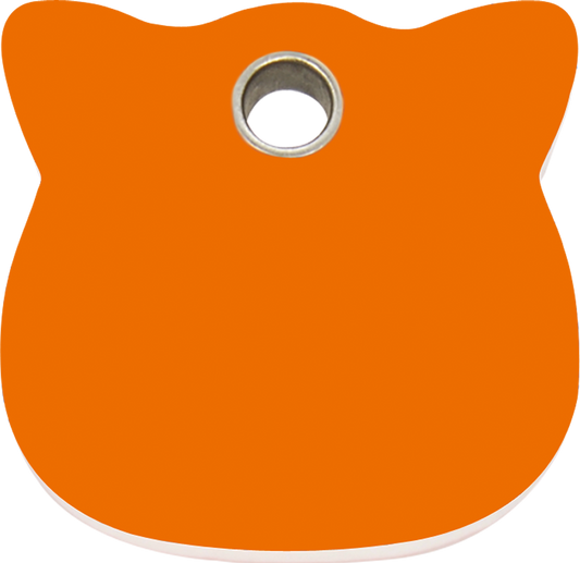 Pet Identification Tag Plastic | Cat Head - orange