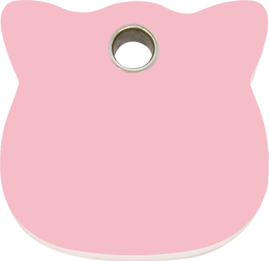 Pet Identification Tag Plastic Cat Head - pink