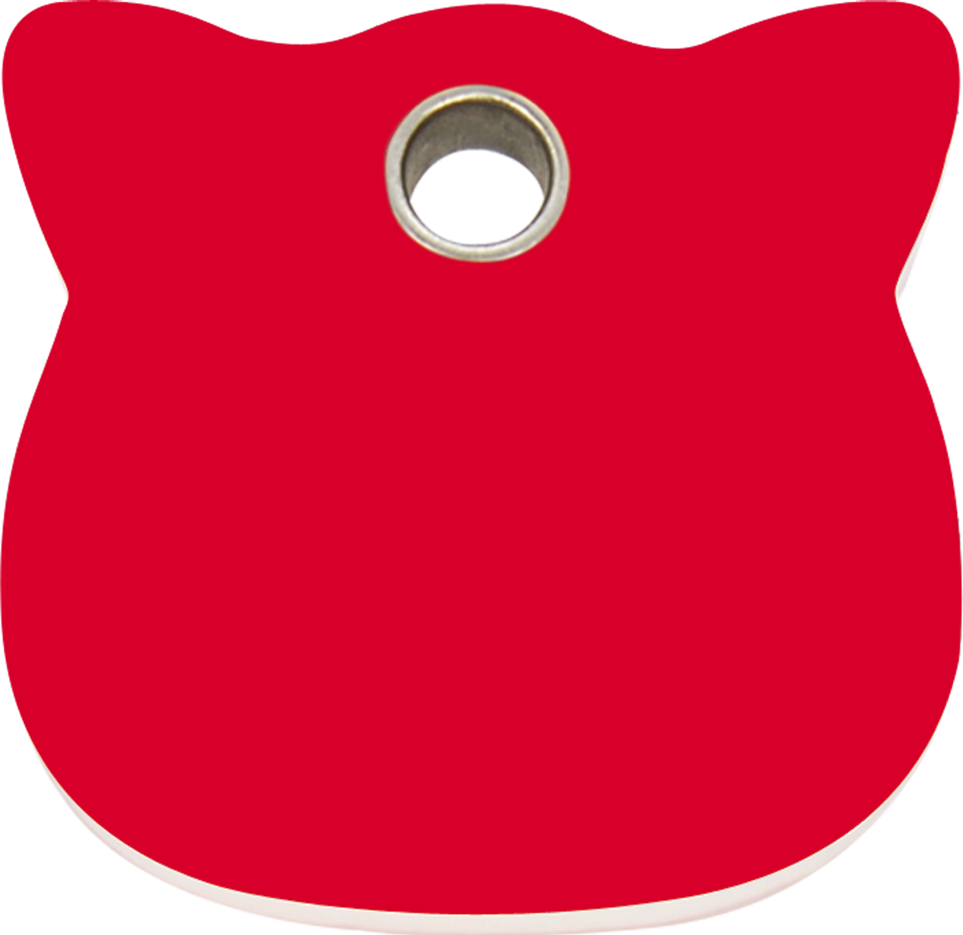 Pet Identification Tag Plastic | Cat Head - red