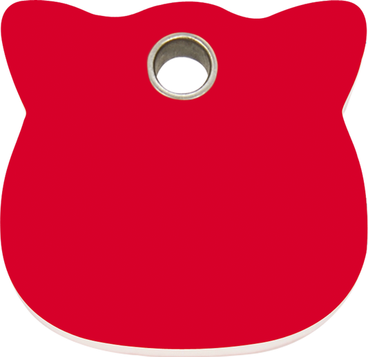 Pet Identification Tag Plastic | Cat Head - red
