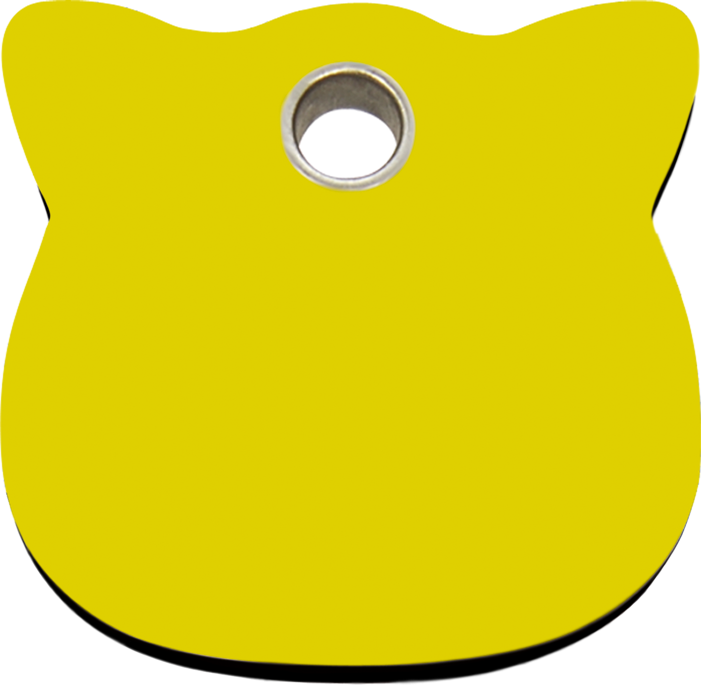 Pet Identification Tag Plastic | Cat Head - yellow