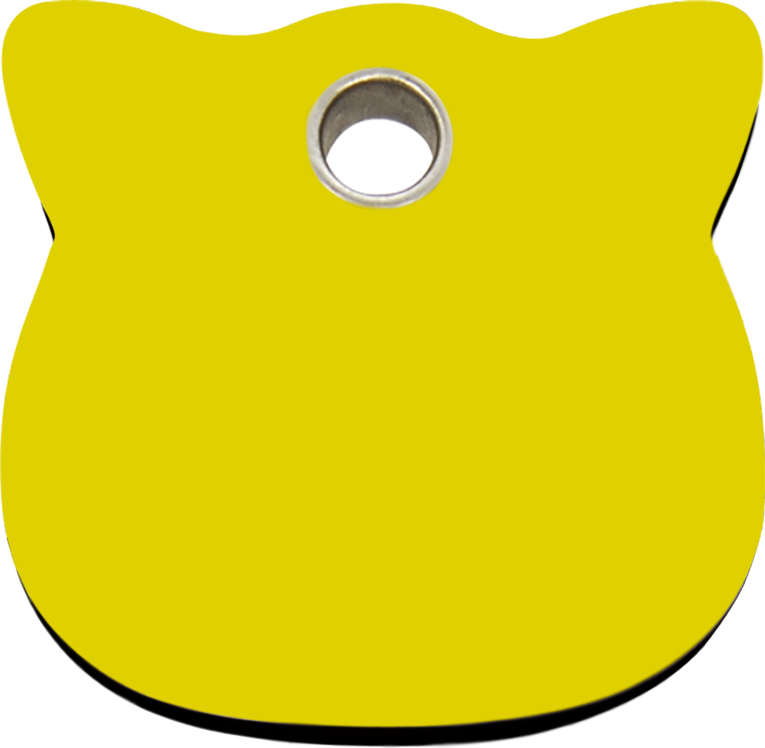 Pet Identification Tag Plastic | Cat Head - yellow