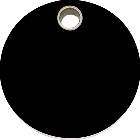 Pet Identification Tag Plastic | Circle - black