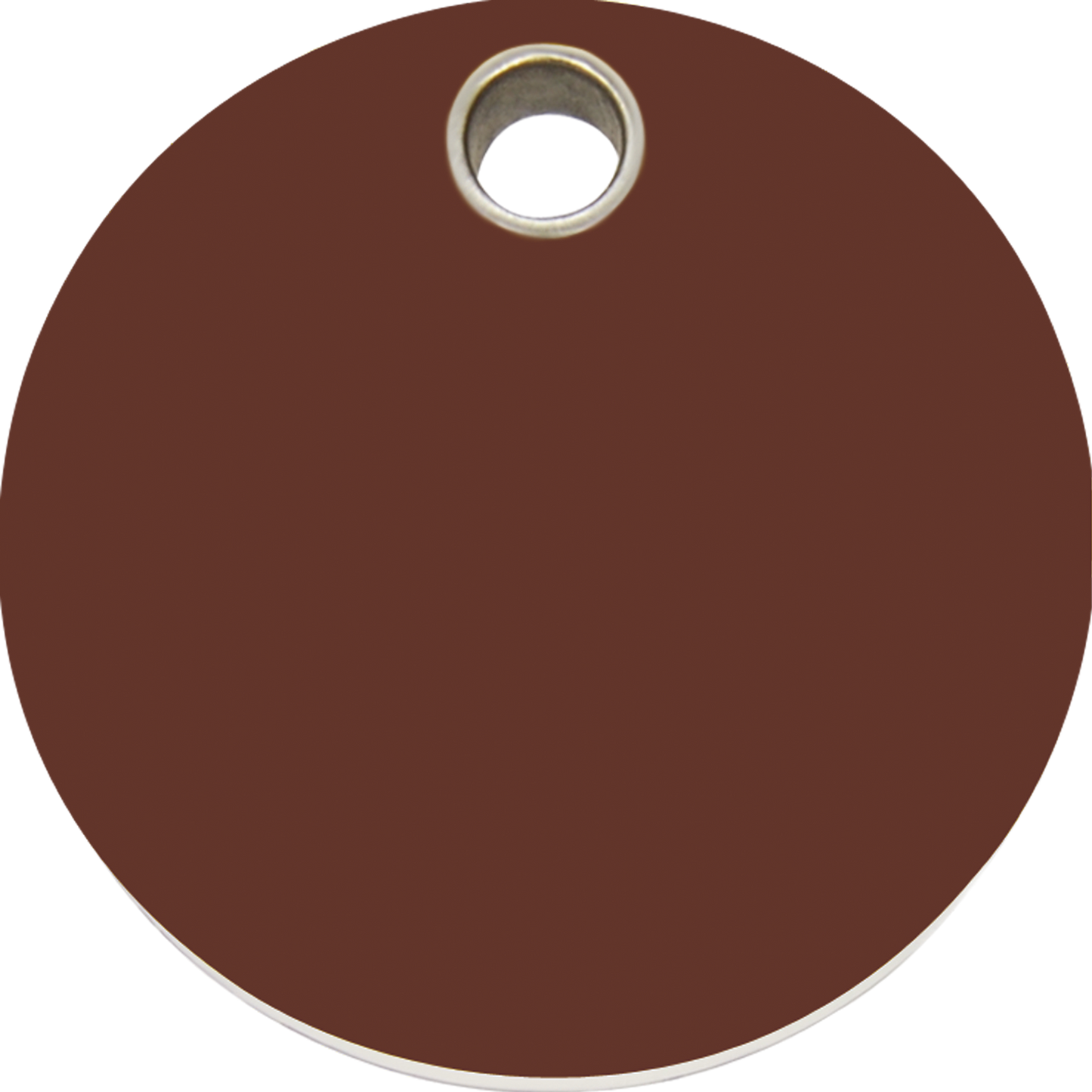 Pet Identification Tag Plastic | Circle - brown