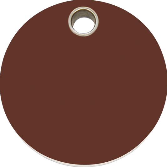 Pet Identification Tag Plastic | Circle - brown
