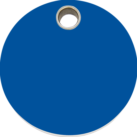 Pet Identification Tag Plastic | Circle - blue