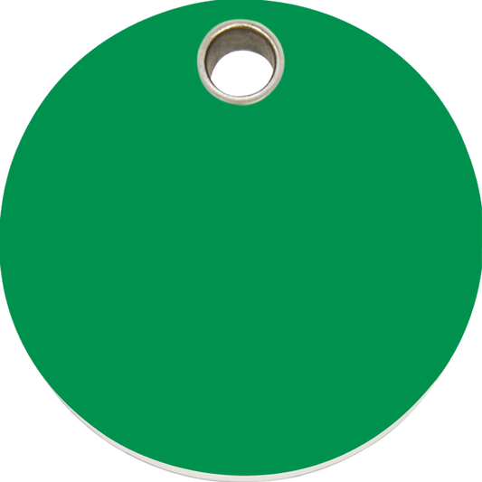 Pet Identification Tag Plastic | Circle - green