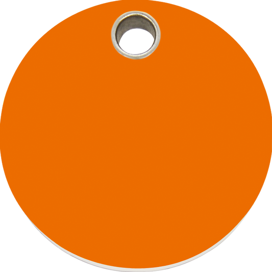 Pet Identification Tag Plastic | Circle - orange