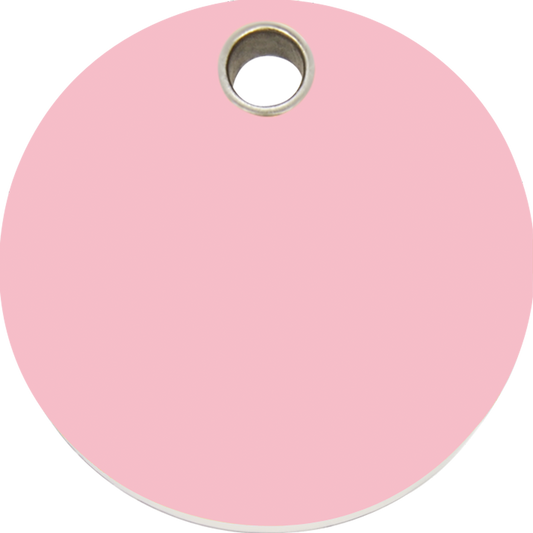 Pet Identification Tag Plastic | Circle - pink