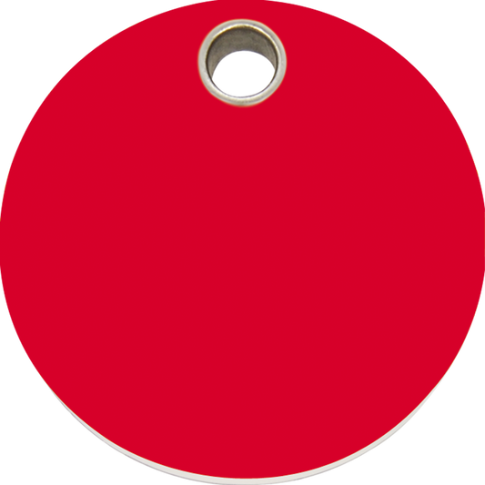 Pet Identification Tag Plastic | Circle - red
