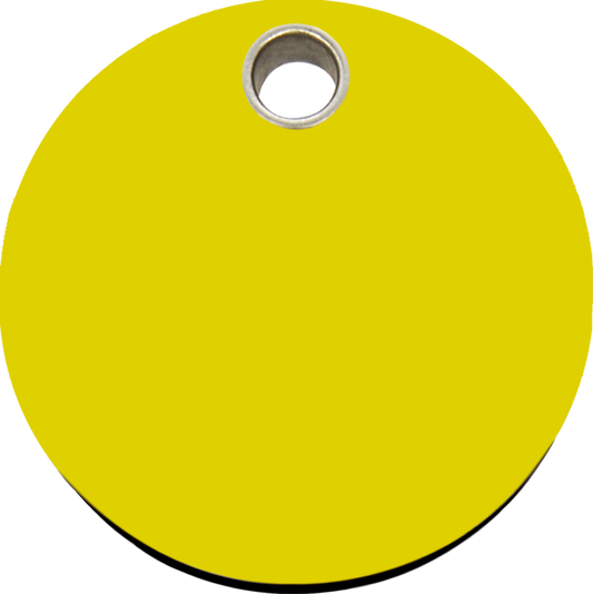 Pet Identification Tag Plastic | Circle - yellow
