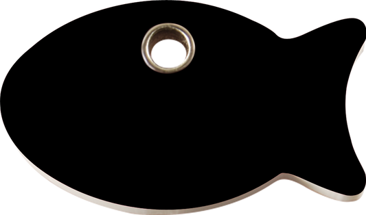 Pet Identification Tag Plastic | Fish - black