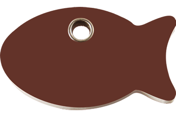 Pet Identification Tag Plastic | Fish - brown