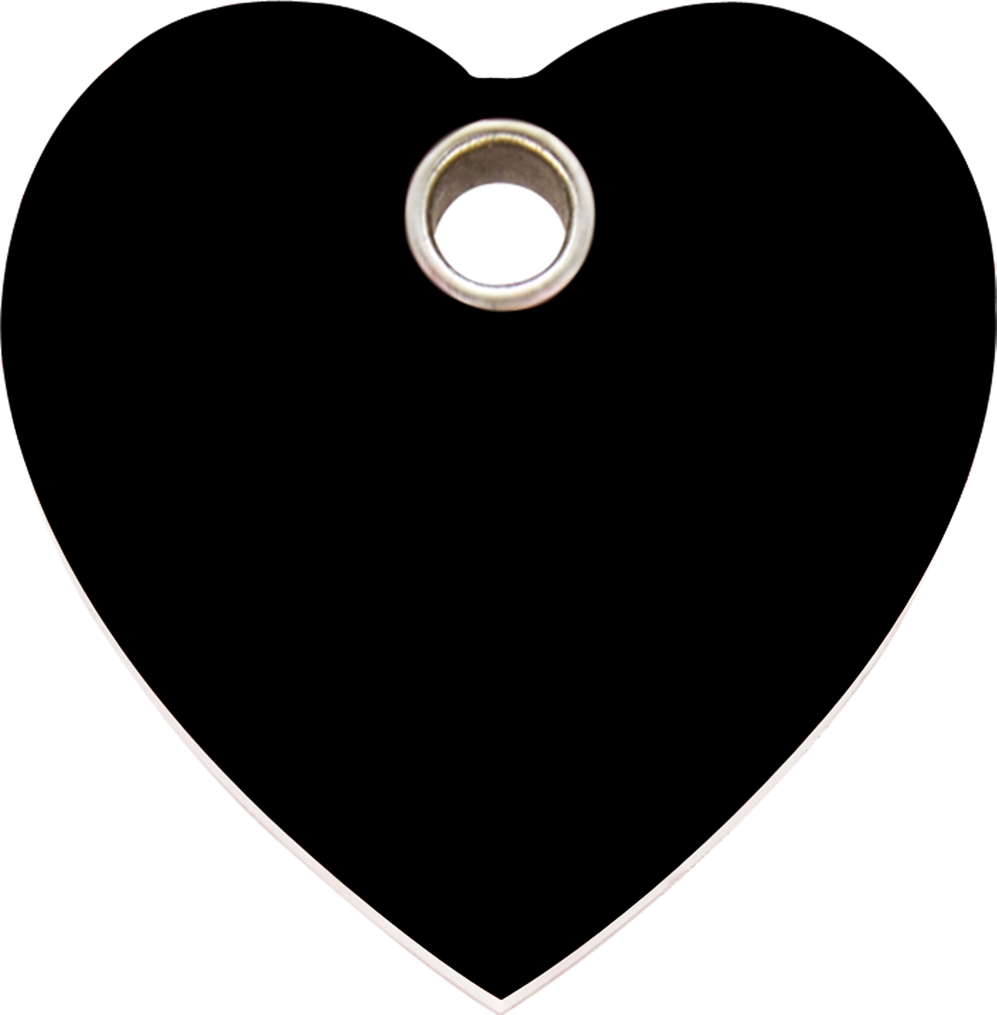 Pet Identification Tag Plastic Heart - black