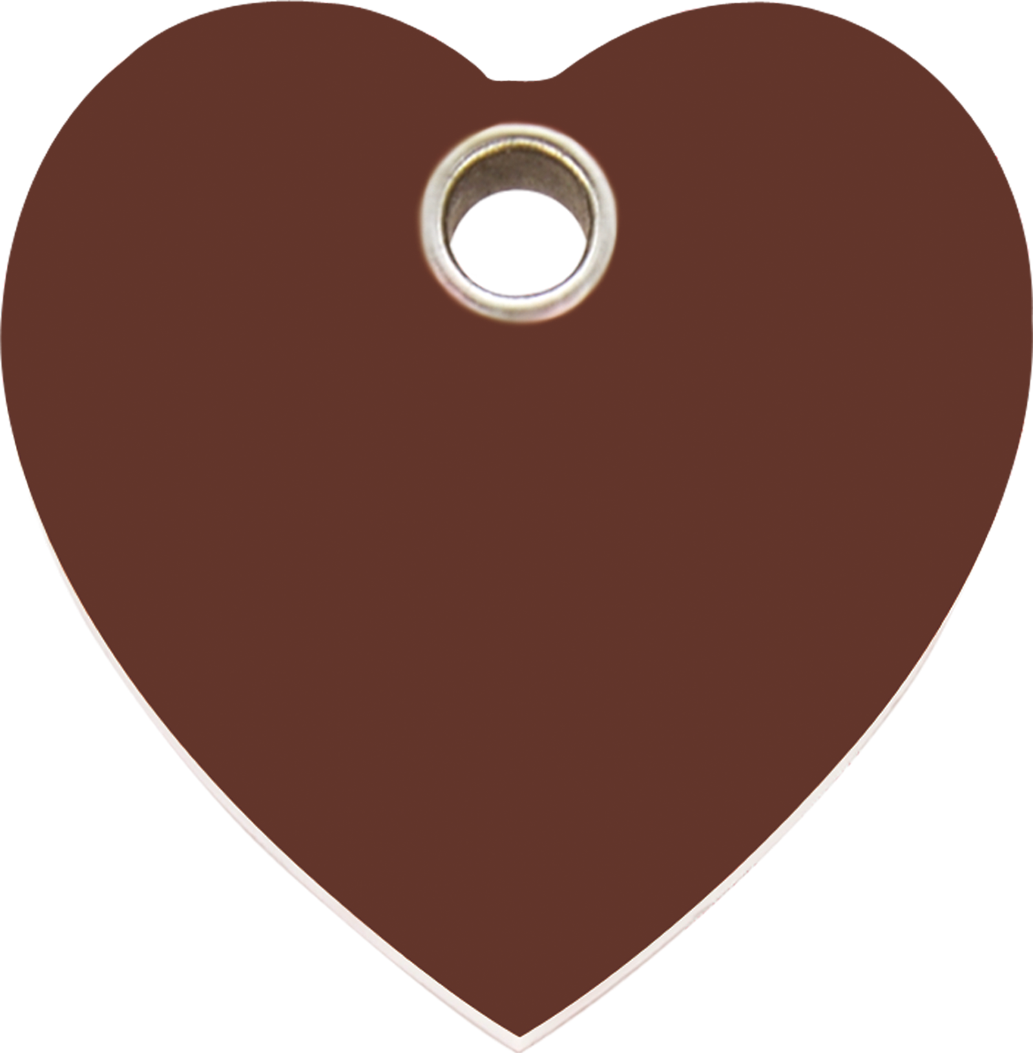 Pet Identification Tag Plastic Heart - brown