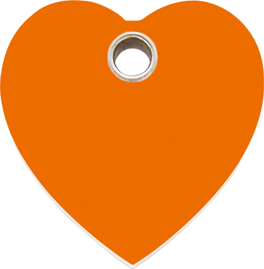Pet Identification Tag Plastic Heart - orange