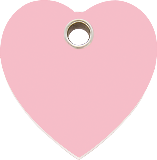 Pet Identification Tag Plastic Heart - pink