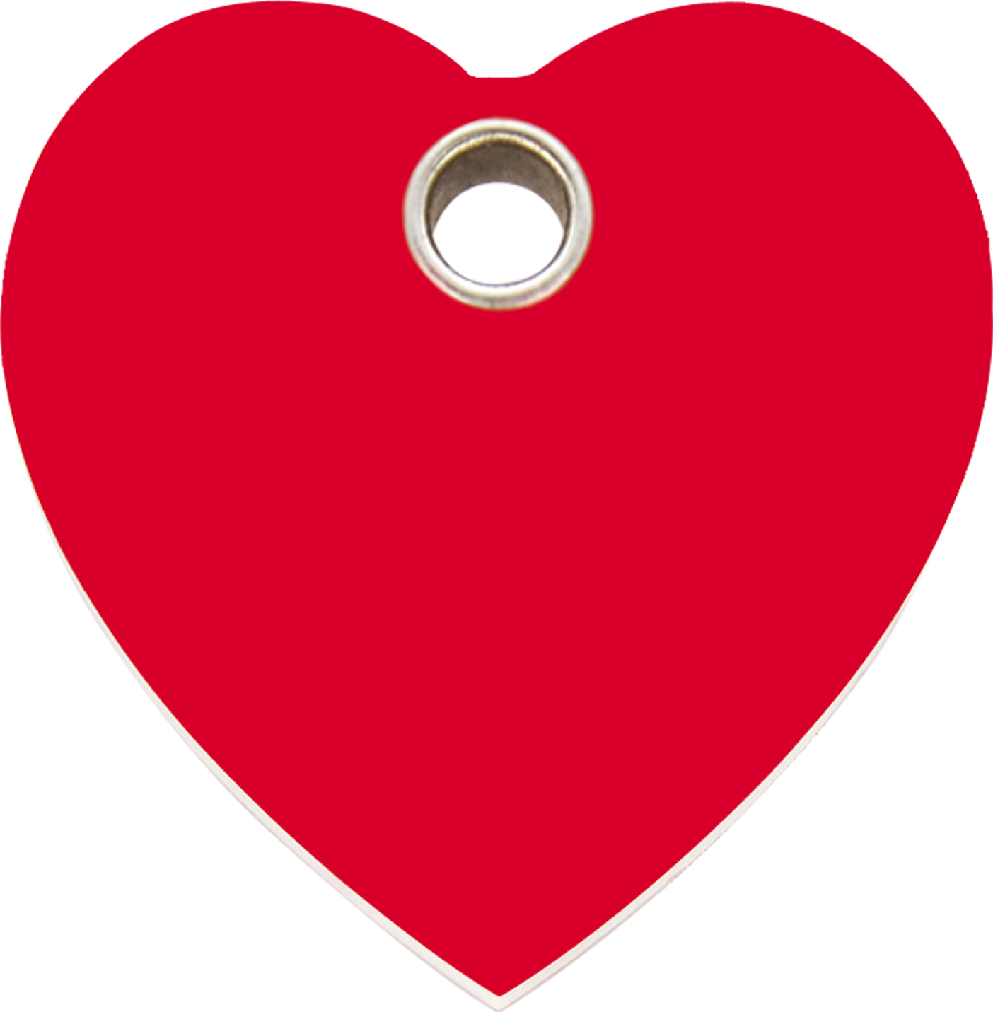 Pet Identification Tag Plastic Heart - red