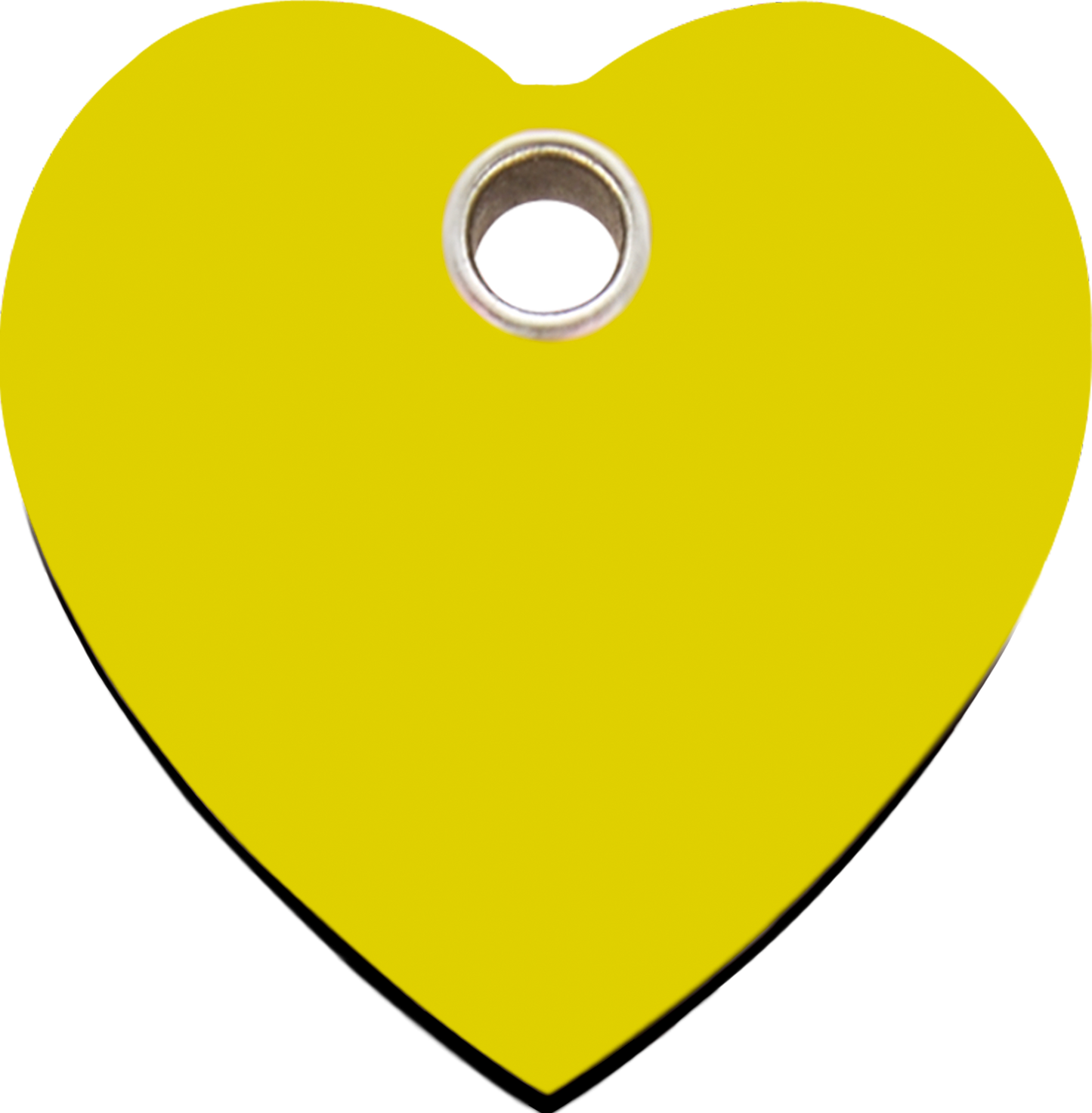 Pet Identification Tag Plastic Heart - yellow