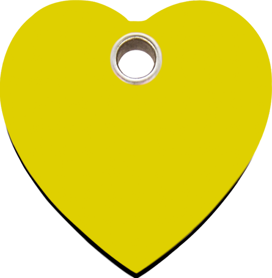 Pet Identification Tag Plastic Heart - yellow