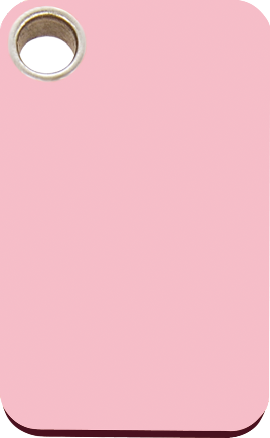 Pet Identification Tag Plastic Rectangular - pink