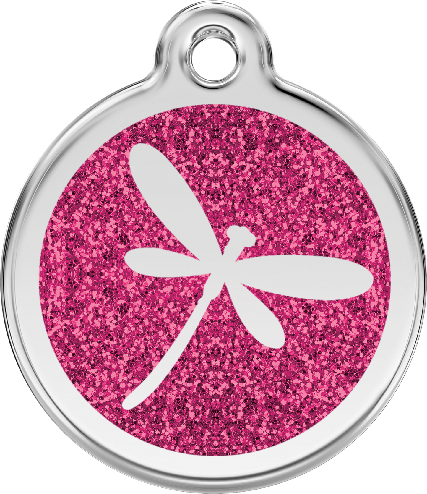 Pet Identification Tag | Glitter Dragonfly - pink
