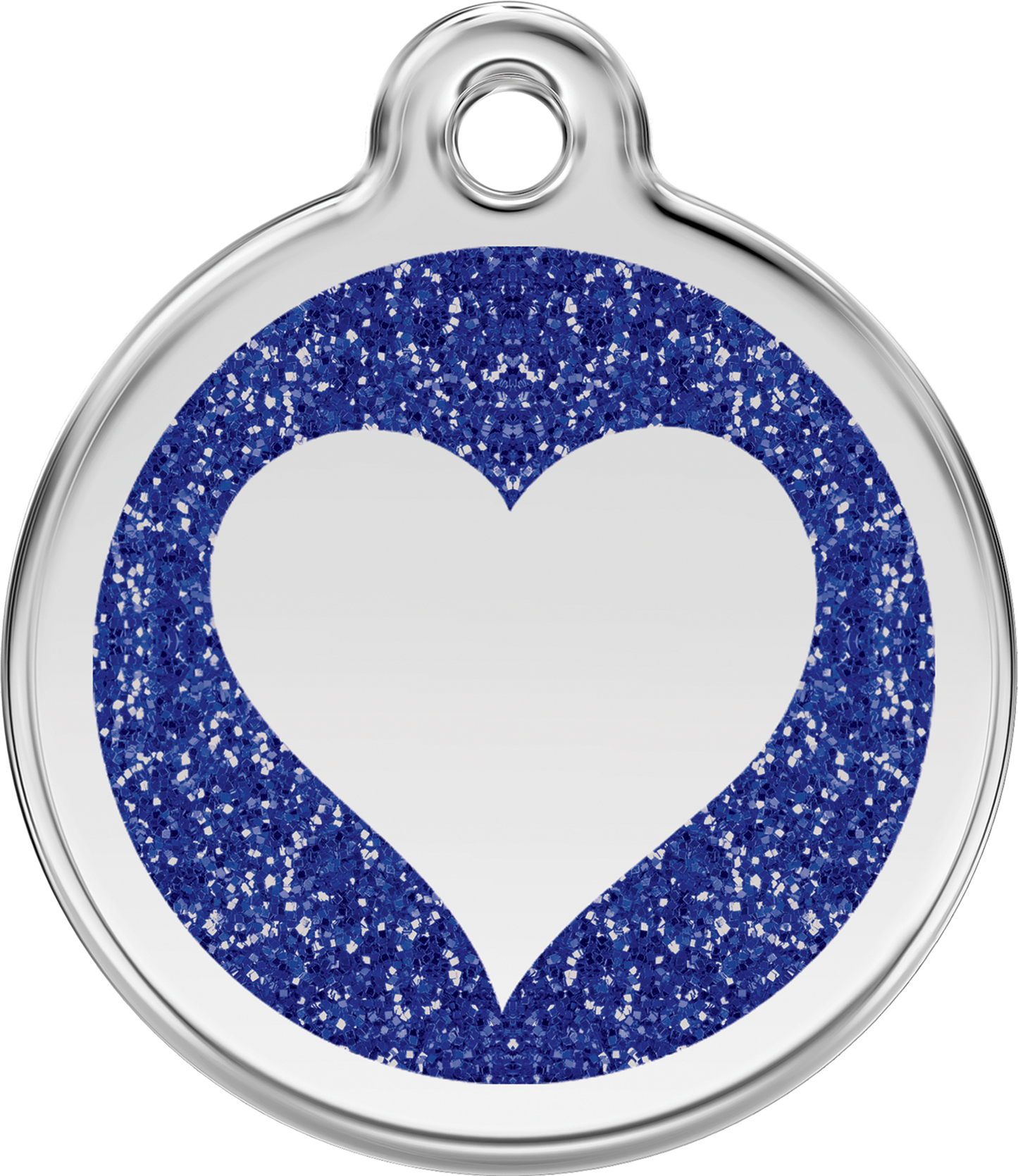 Pet Identification Tag | Glitter Heart - blue