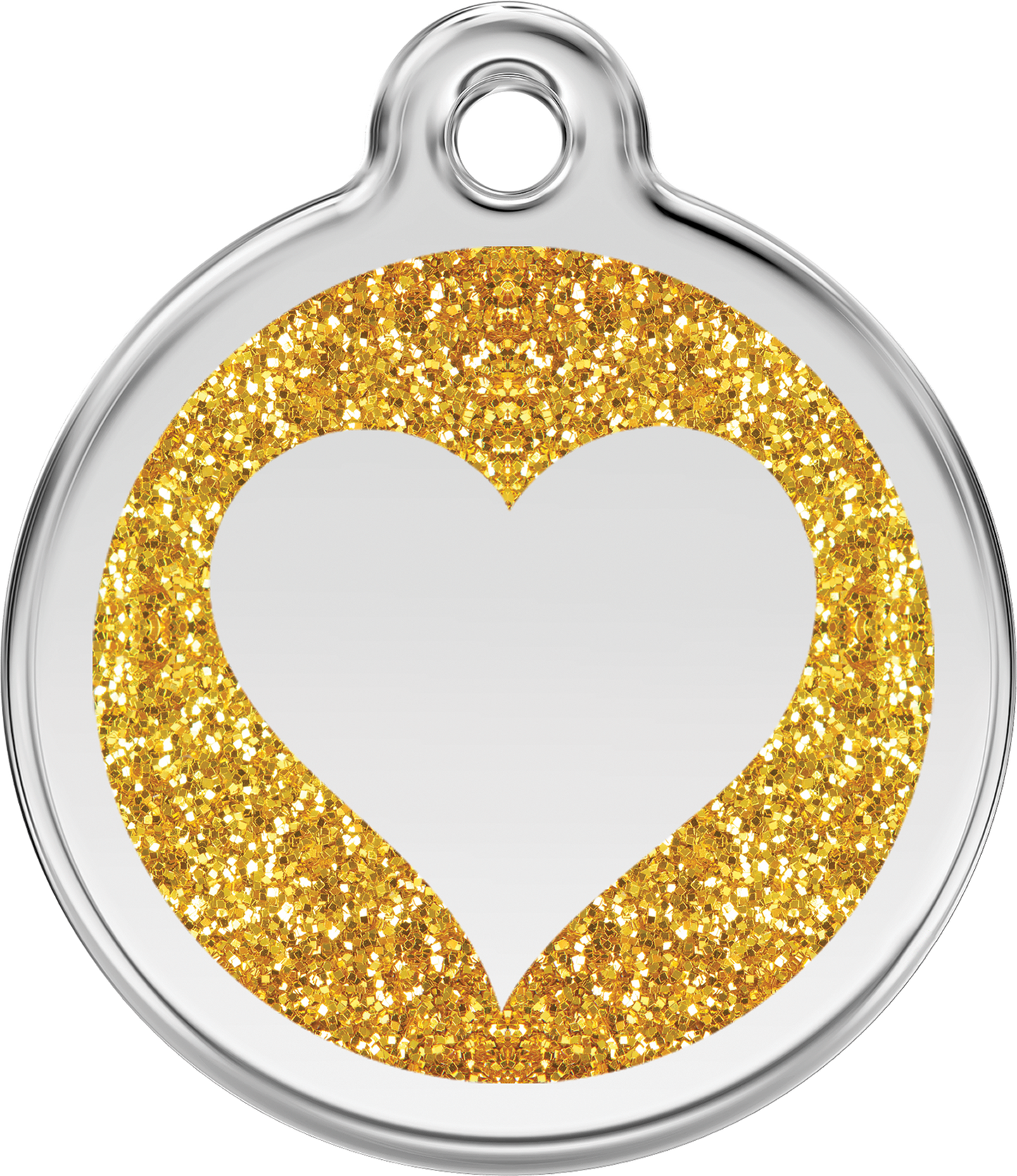 Pet Identification Tag | Glitter Heart - gold