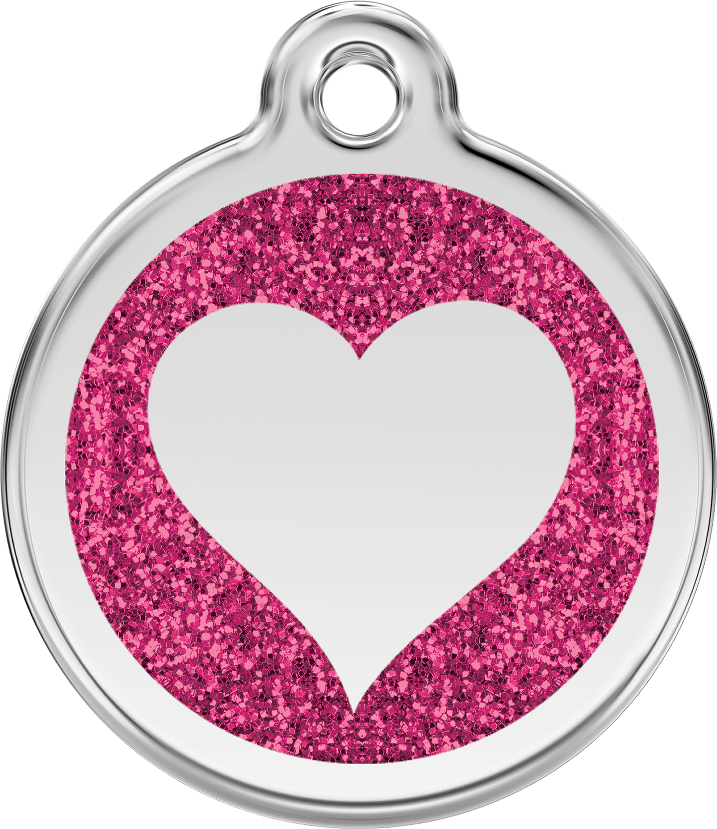 Pet Identification Tag | Glitter Heart - pink