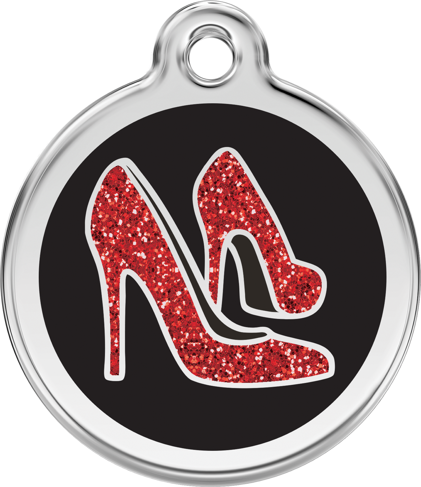 Pet Identification Tag | Glitter Red Shoe