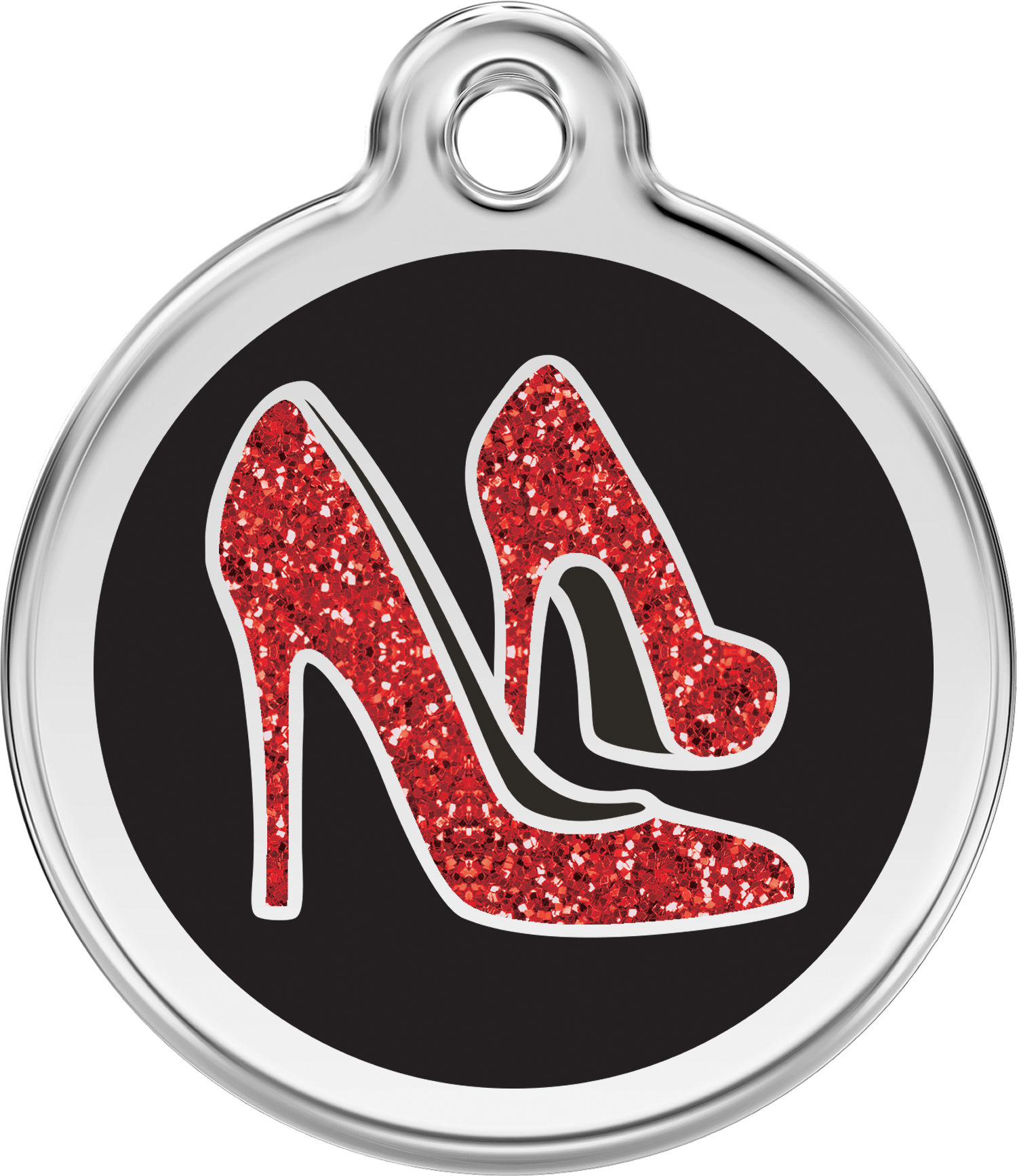 Pet Identification Tag | Glitter Red Shoe