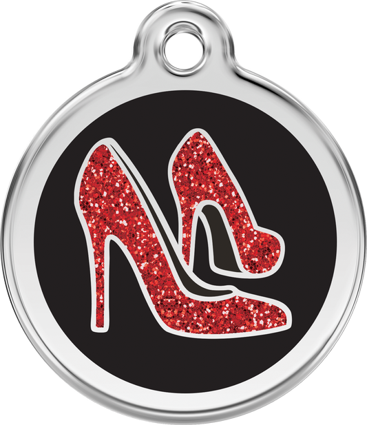 Pet Identification Tag | Glitter Red Shoe