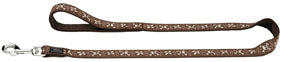 Dog Standard Leash | Nylon Krazy Scull Flower - brown