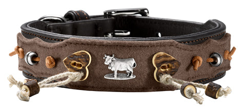 Dog Collar Leather | Alm by HUNTER -black/ brown