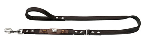 Dog Leash Leather | Alm by HUNTER -black/ brown