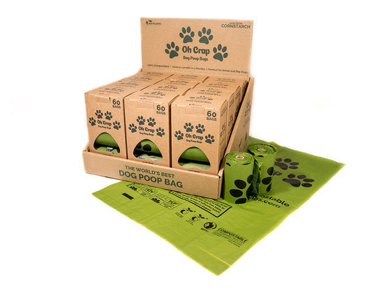 Dog Waste Bags Poo Bags | Compostable & Biodegradable by Oh Crap - Display