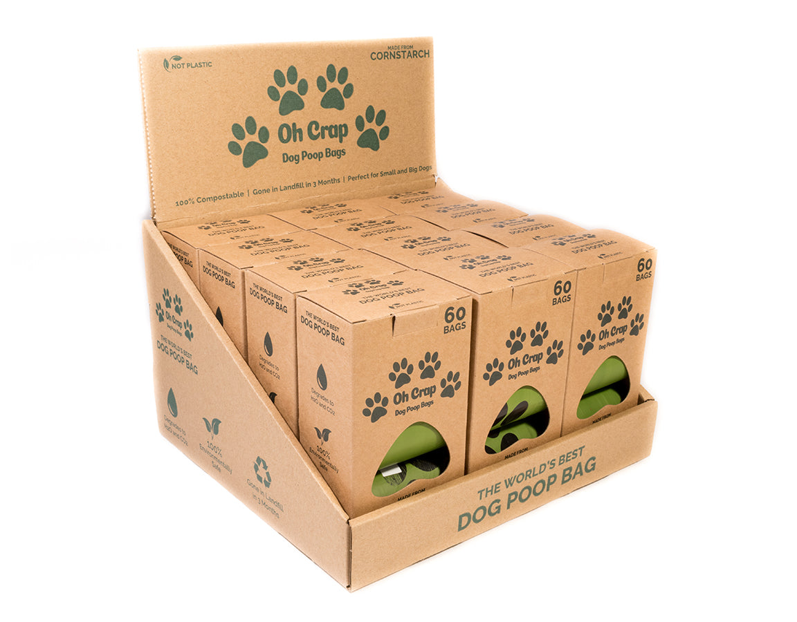 Dog Waste Bags Poo Bags | Compostable & Biodegradable by Oh Crap - Display