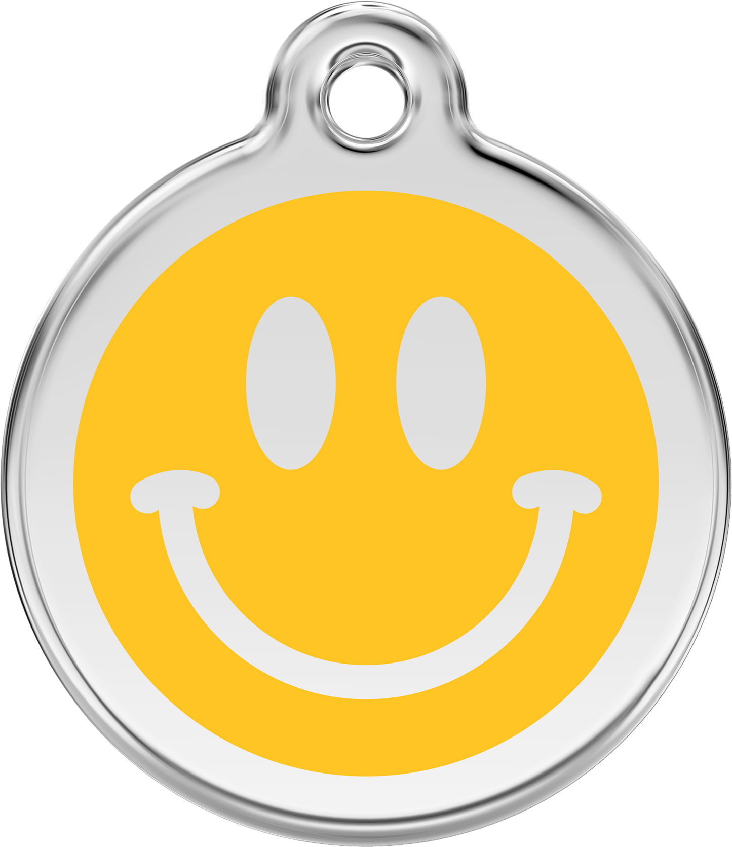 Pet Identification Tag | Smiley Face - yellow