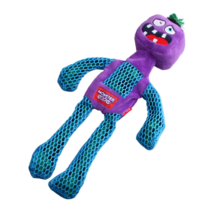 GIGWI Monster Rope Plush Toy Purple & Blue