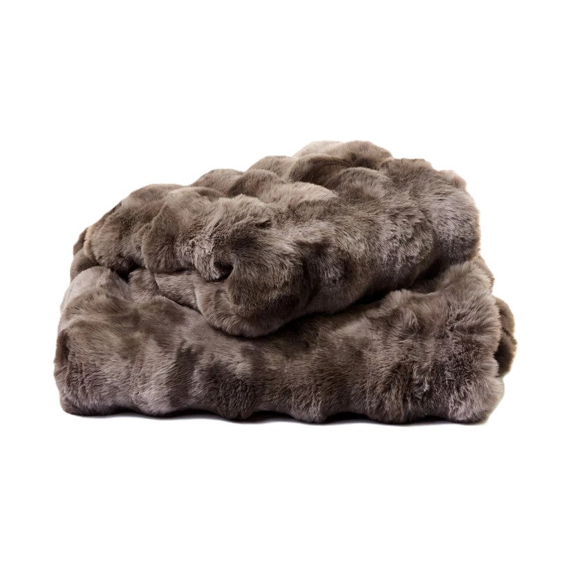 Luxe Bubble Fur Blanket [Pewter]
