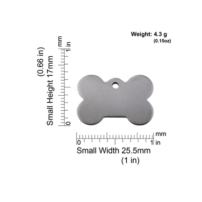 Measurements | ID Tag Titanium Bone-small