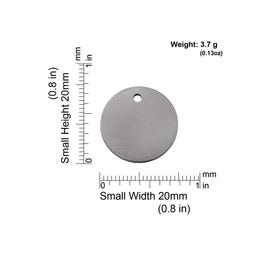 Measurements | ID Tag Titanium Circle-small