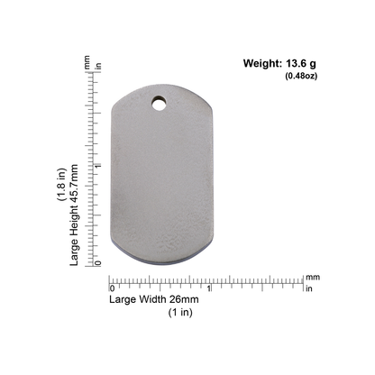 Measurements | ID Tag Titanium [Rectangular] -large